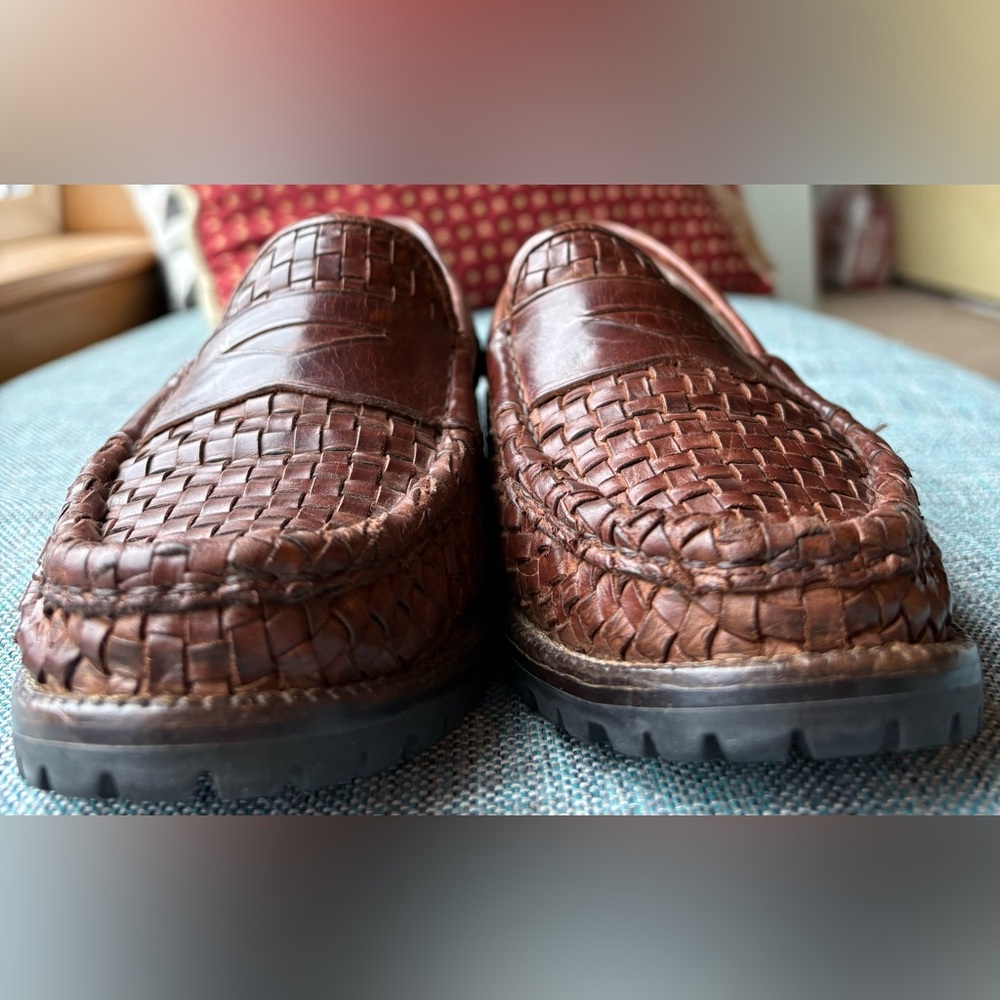 Cole Haan VINTAGE Woven Leather Classic Penny Loafers Slip-on Style Size 7.5 - Picture 11 of 11